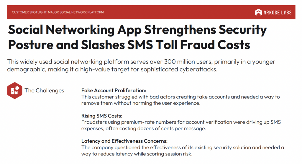 Arkose Labs Social Networking App Strengthens Security Posture Case Study Screenshot