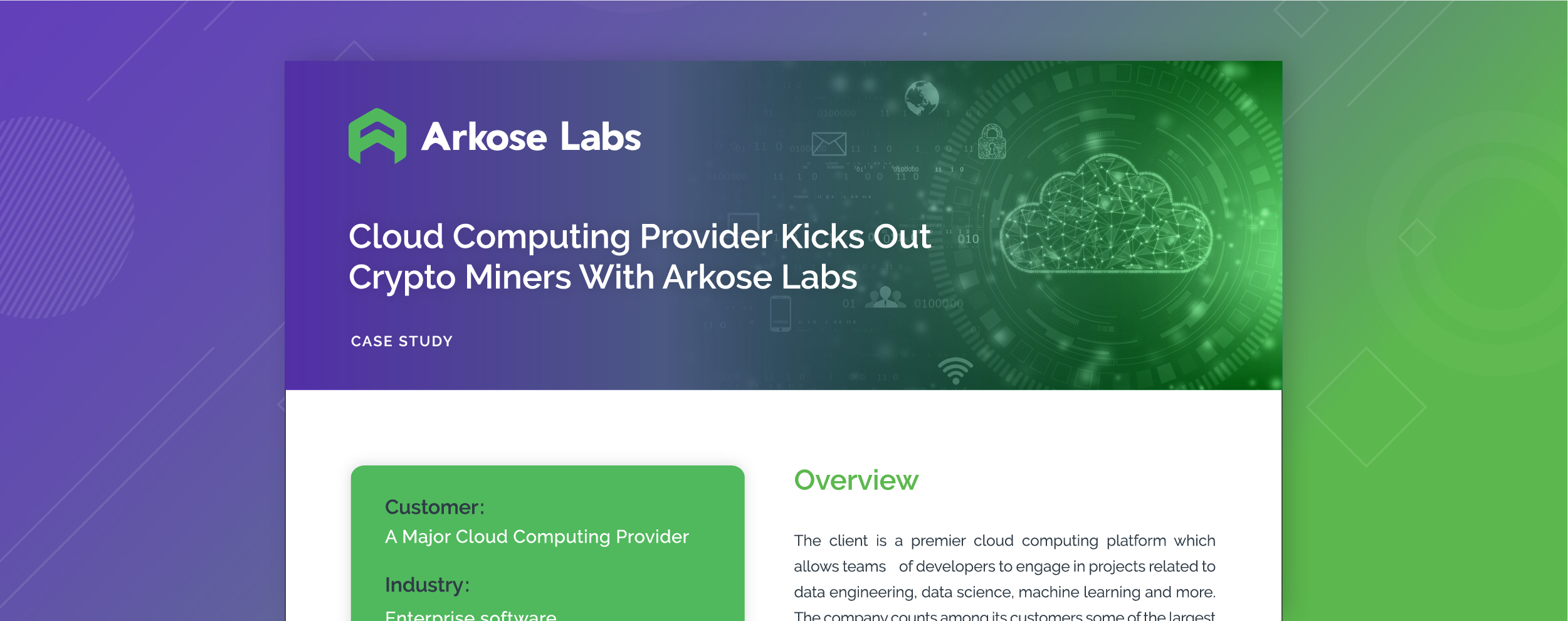 Read more about the article Cloud Computing Provider Kicks Out Crypto Miners With Arkose Labs