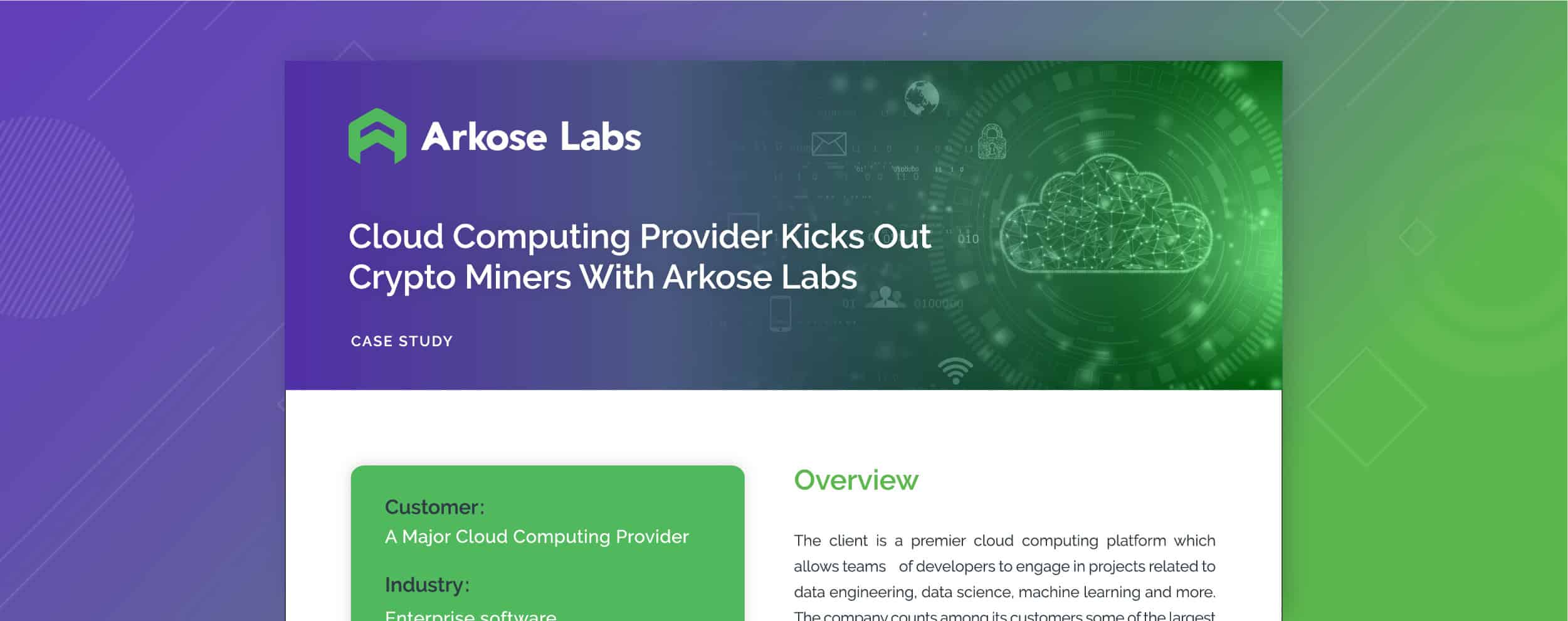 Cloud Computing Provider Kicks Out Crypto Miners With Arkose Labs
