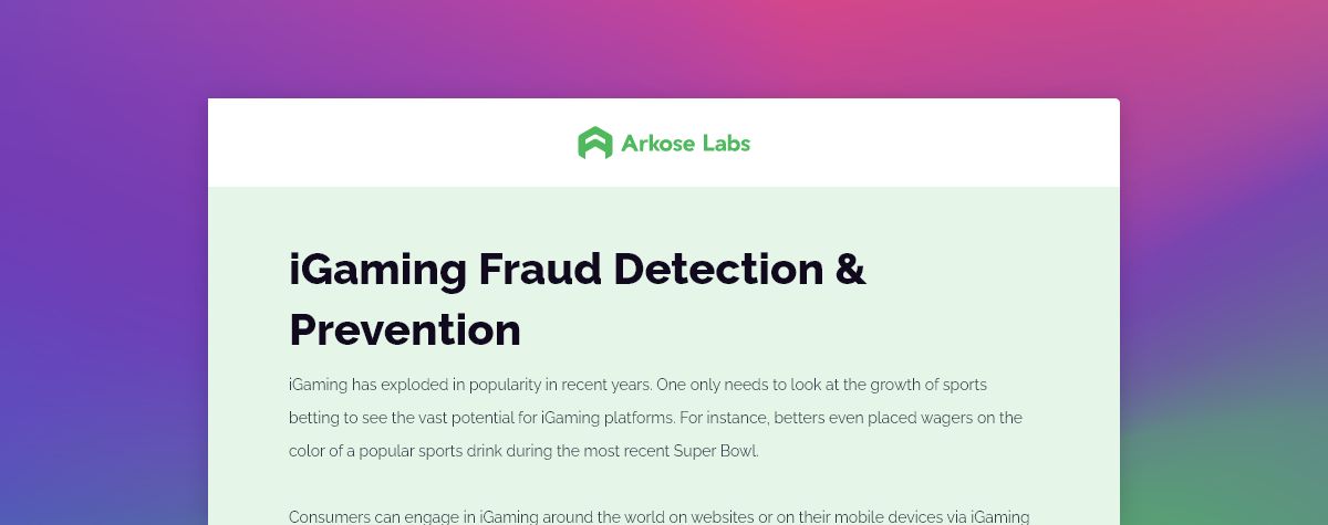 iGaming Fraud Detection & Prevention