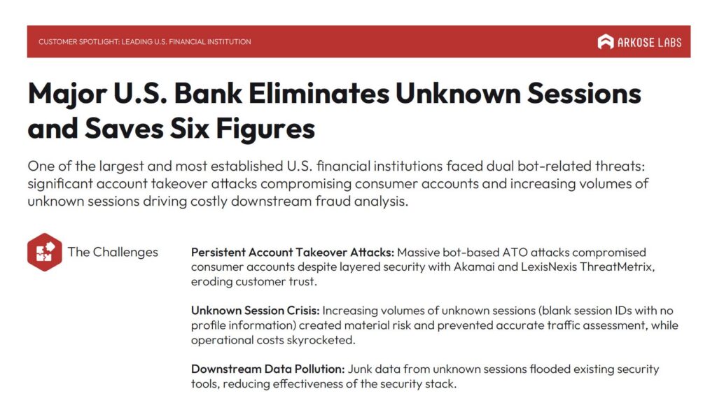 major bank eliminates unknown sessions case study image
