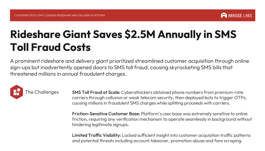 rideshare giant saves sms toll fraud costs case study image