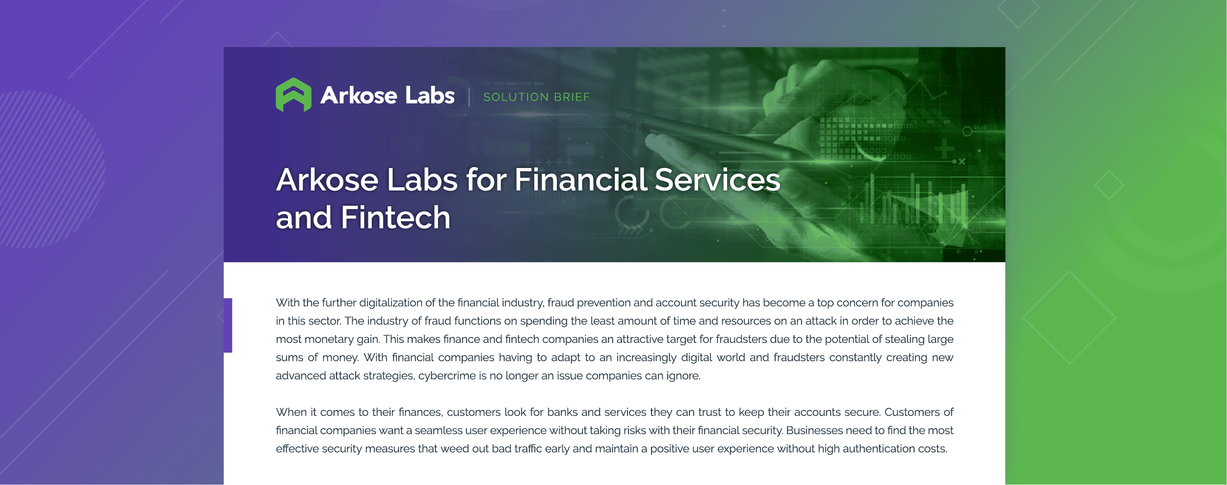 Arkose Labs for Financial Services and Fintech