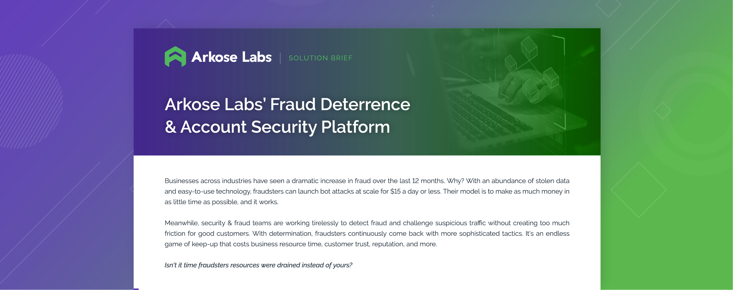 Arkose Labs Account Security Platform solution brief
