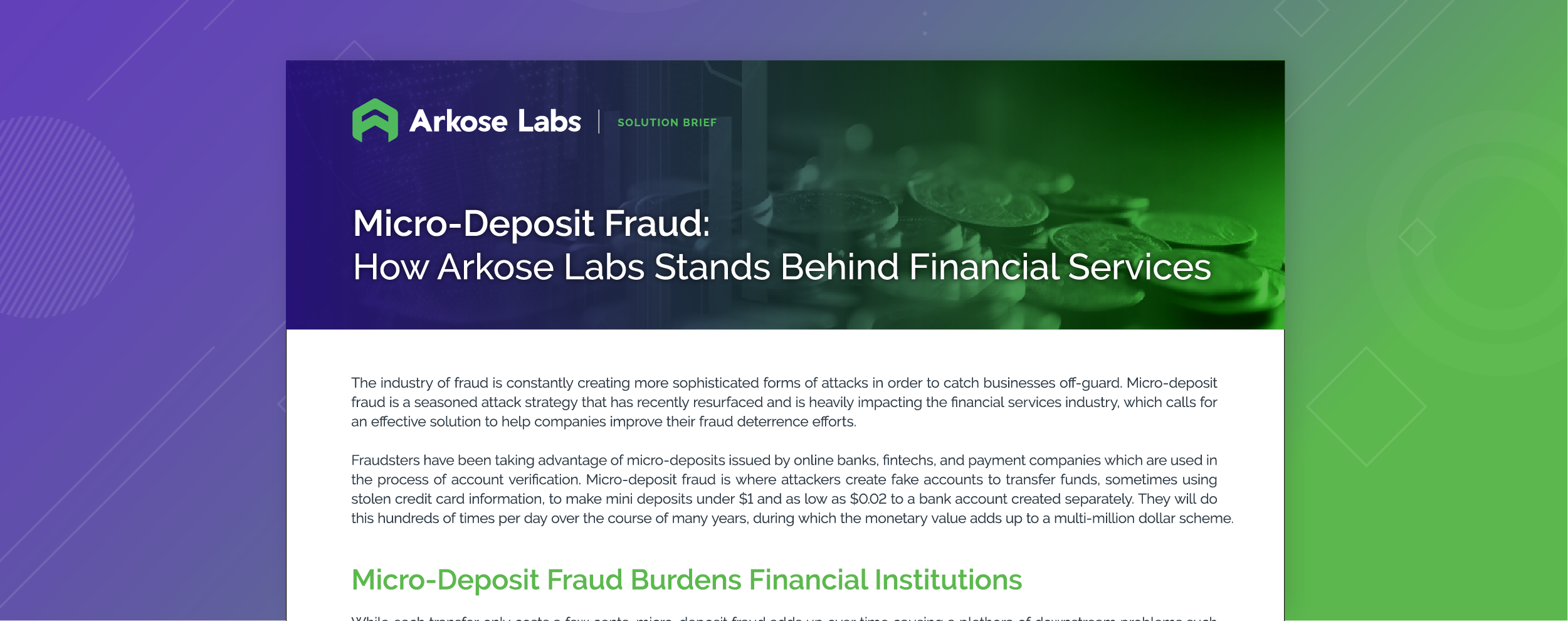 Micro-Deposit Fraud solution brief