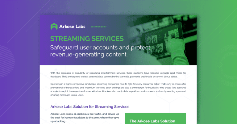 Safeguard User Accounts and Protect Revenue-Generating Content on Streaming Service solution brief