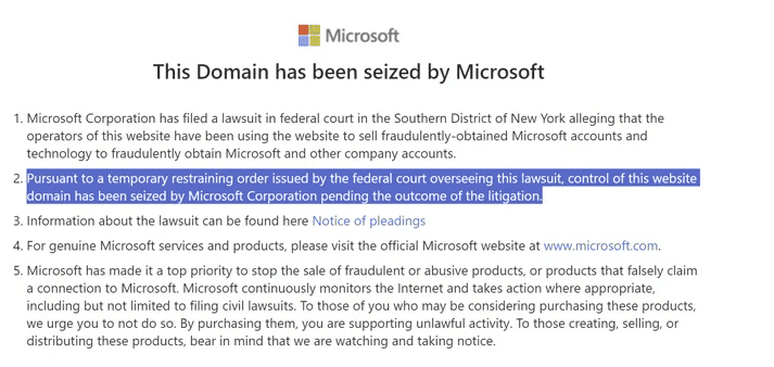 Microsoft Takes Legal Action to Crack Down on Storm-1152's Cybercrime Network