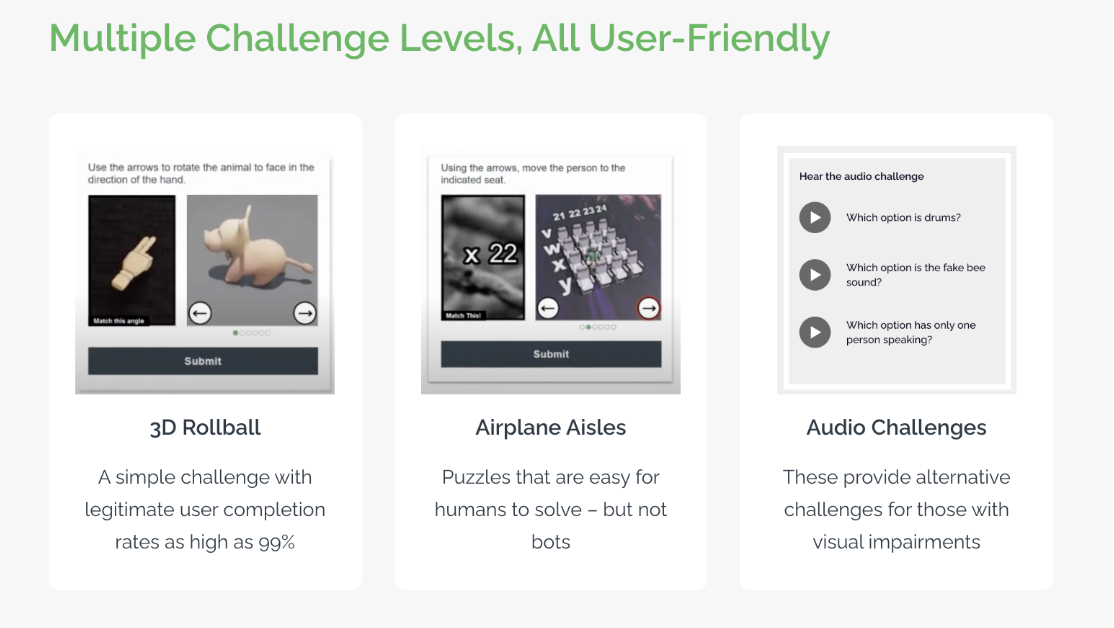 Multiple challenge levels, all user-friendly
