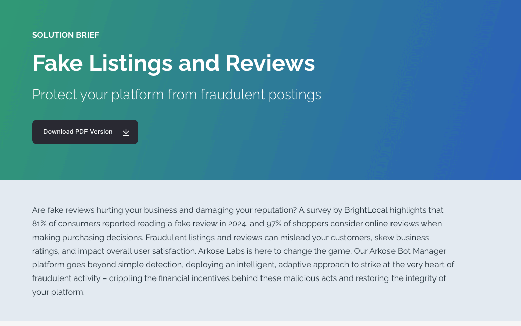 Fake Listings and Reviews