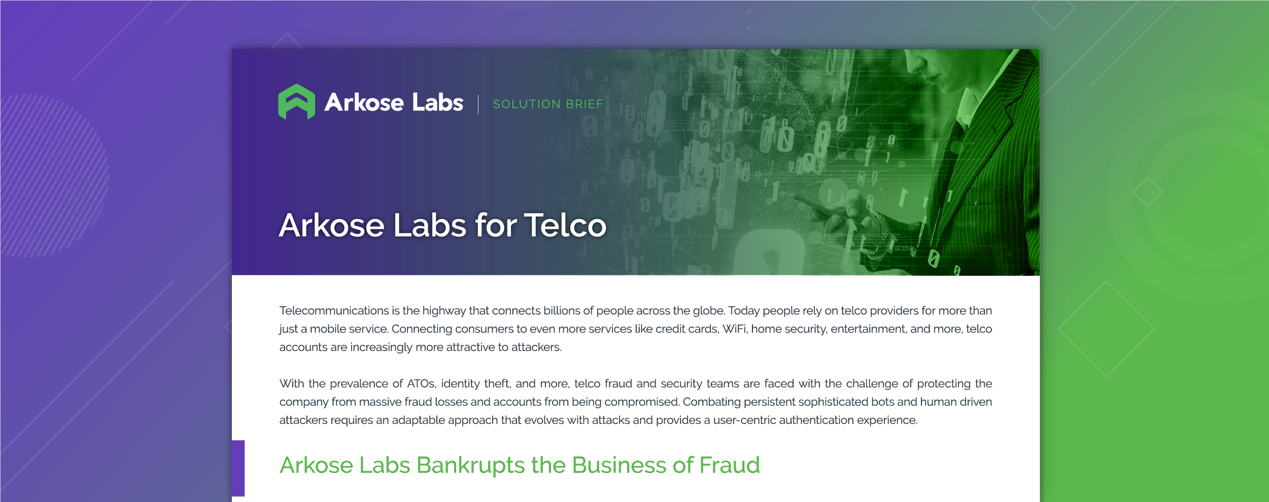 Arkose Labs for Telcos solution brief
