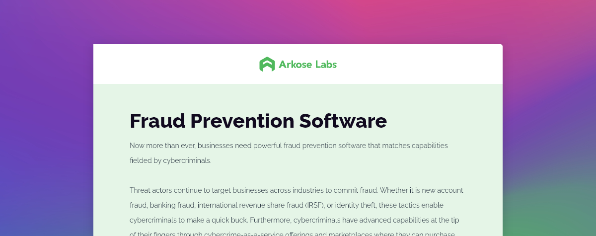 Fraud Prevention Software