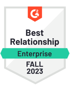 G2 Best Relationship Enterprise Fall 2023