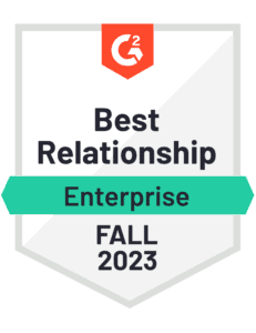 G2 Best Relationship Enterprise Fall 2023