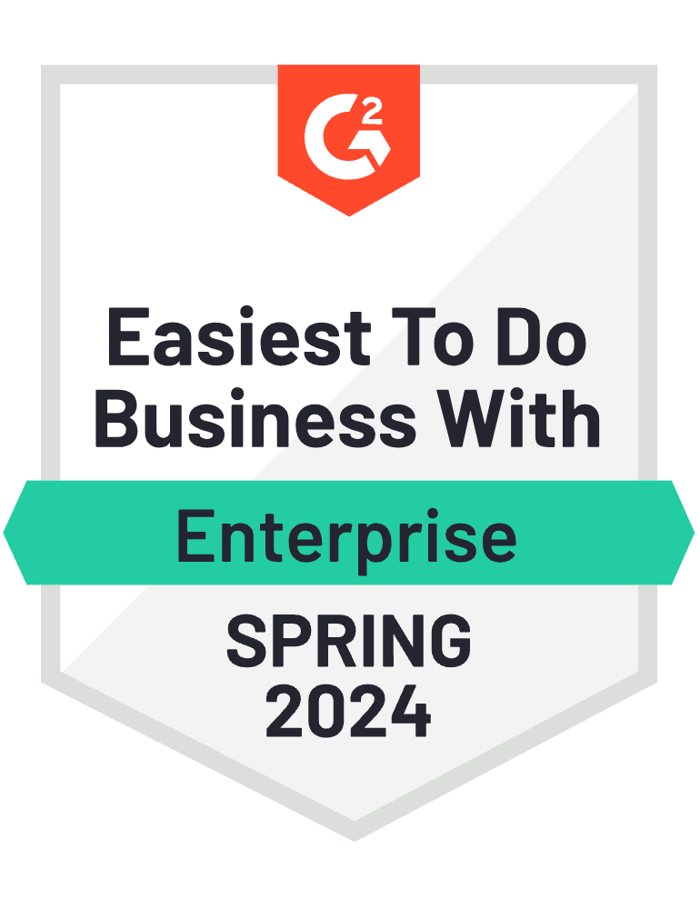 G2 Easiest to Do Business With Enterprise 2024 Spring
