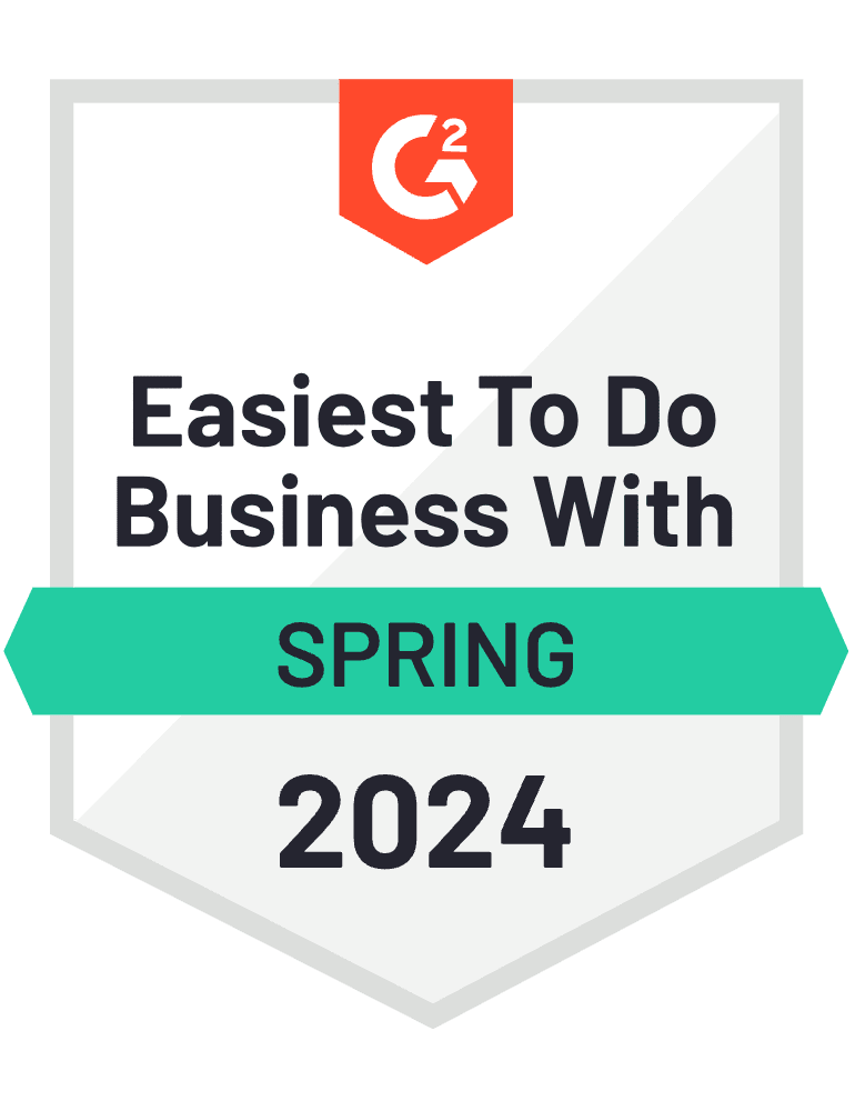 G2 Easiest to Do Business With 2024 Spring